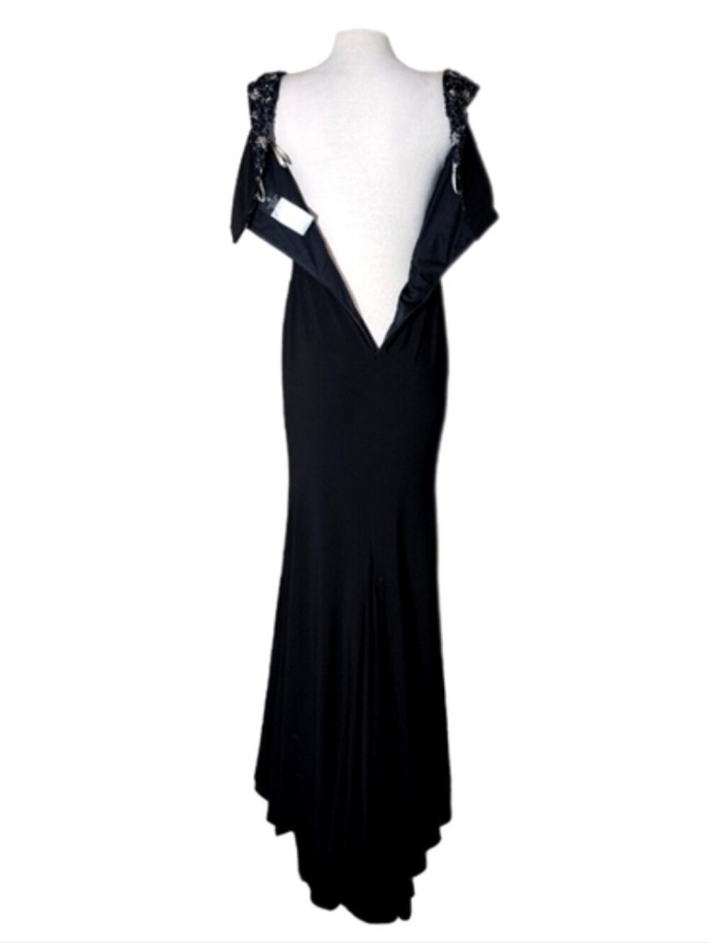 Faviana Dress Glamour Off Shoulder Sweetheat Neckline Maxi Black Size 8 - Picture 10 of 16